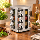 Kit Porta Temperos 12 Potes com Suporte Giratório em Inox Ferrazi
