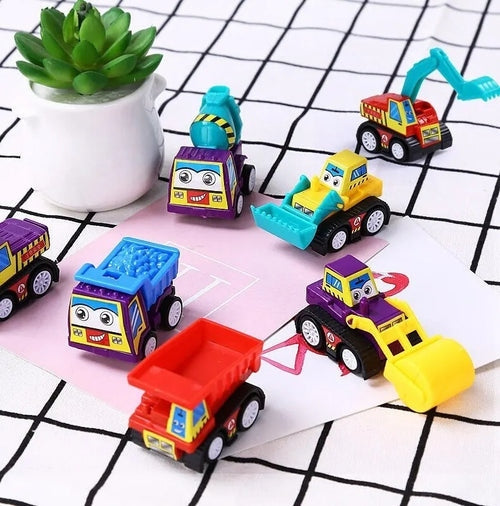 Kit com 6 Mini Carrinhos de Brinquedo Retráteis com Bolsa Portátil Ferrazi