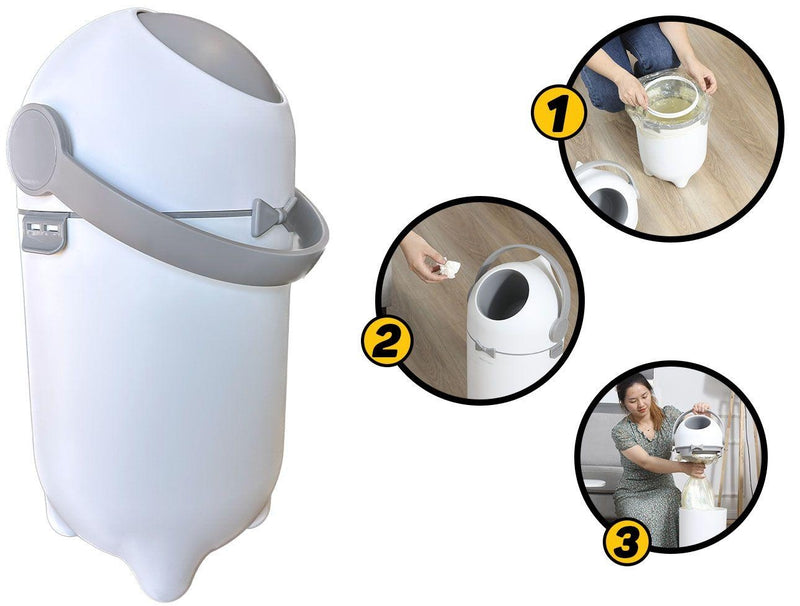 Lixeira Anti Odor com Tampa Selada 10 Litros para Fraldas e Resíduos Ferrazi