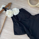 Maiô Feminino Vintage com Rosa em 3D Ferrazi