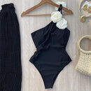 Maiô Feminino Vintage com Rosa em 3D Ferrazi