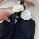 Maiô Feminino Vintage com Rosa em 3D Ferrazi