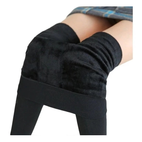 Meia-Calça Térmica de Inverno Flanelada com Pé e Cintura Alta Ferrazi