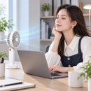 Mini Ventilador Portátil Dobrável Recarregável Ferrazi | 5 Velocidades 3 em 1