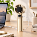 Mini Ventilador Turbo Portátil Recarregável Ferrazi - 120 Velocidades Display LED