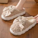 Pantufa Feminina Peluciada com Laço para Inverno Ferrazi