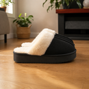 Pantufa Feminina em Camurça Forrada em Lã para Inverno Ferrazi