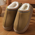 Pantufa de Couro Unissex Forrada em Lã Antiderrapante para Inverno Ferrazi