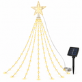 Pisca Pisca Solar com Estrela para Árvore de Natal Ferrazi 200 LEDs - 9 Fios de 2m