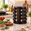 Porta Temperos Giratório 360° com 6, 9 ou 12 Potes de Vidro Ferrazi