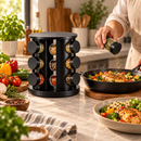 Porta Temperos Giratório 360° com 6 Potes de Vidro Ferrazi