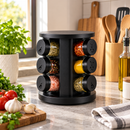 Porta Temperos Giratório 360° com 6 Potes de Vidro Ferrazi