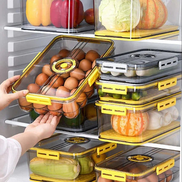 Pote Organizador de Geladeira Hermético com Marcador de Data