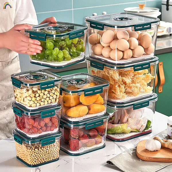 Pote Organizador de Geladeira Hermético com Marcador de Data