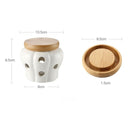 Pote de Cerâmica com Tampa de Bambu Ventilável Ferrazi