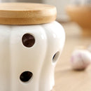 Pote de Cerâmica com Tampa de Bambu Ventilável Ferrazi