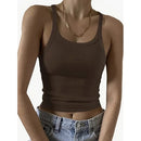 Regata Feminina Básica de Malha Canelada Ferrazi