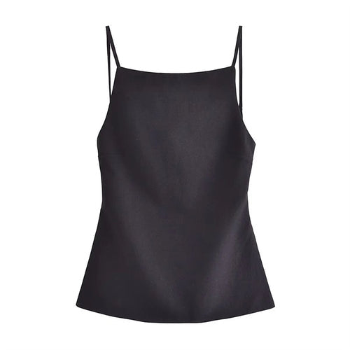 Regata Feminina Elegante com Costas Nua e Gola Reta Ferrazi