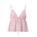 Regata Feminina Slim com Decote V e Laço Frontal Ferrazi