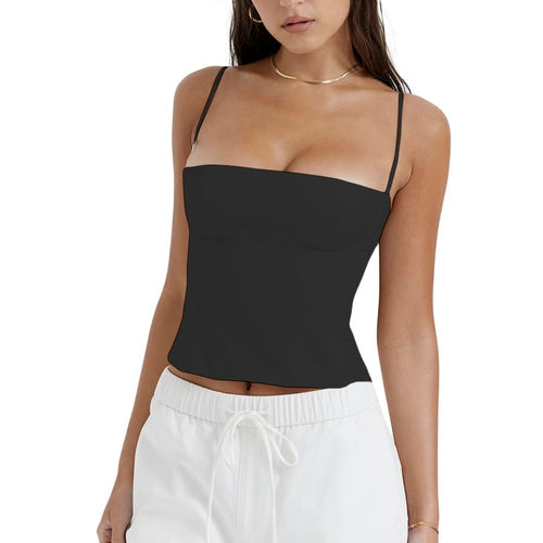 Regata Feminina Vintage de Verão com Costas Nuas e Zíper Ferrazi