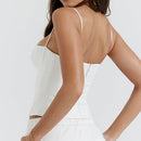 Regata Feminina Vintage de Verão com Costas Nuas e Zíper Ferrazi