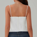 Regata Feminina Vintage de Verão com Costas Nuas e Zíper Ferrazi