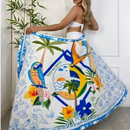 Saída de Praia Feminina Saia Envelope Estampada Ferrazi