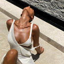 Saída de Praia Feminina com Decote em V de Crochê Ferrazi