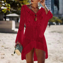 Saída de Praia em Tricô com Manga Flare Ferrazi