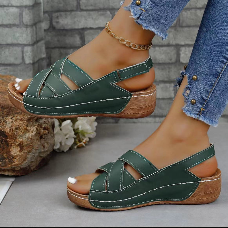 Sandália Feminina Ergonômica de Verão Plataforma Ferrazi