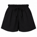 Short Feminino de Linho Cintura Alta com Elástico e Bolsos Ferrazi