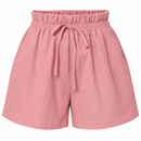 Short Feminino de Linho Cintura Alta com Elástico e Bolsos Ferrazi