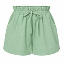 Short Feminino de Linho Cintura Alta com Elástico e Bolsos Ferrazi