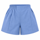 Short Feminino de Linho com Forro Cintura Alta e Elástico Ferrazi