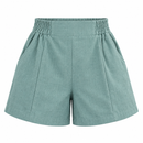 Short Feminino de Linho com Forro Cintura Alta e Elástico Ferrazi
