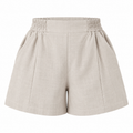 Short Feminino de Linho com Forro Cintura Alta e Elástico Ferrazi