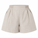 Short Feminino de Linho com Forro Cintura Alta e Elástico Ferrazi