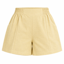 Short Feminino de Linho com Forro Cintura Alta e Elástico Ferrazi