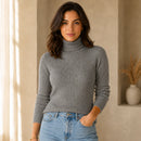 Suéter Cacharrel Feminino Gola Alta Tricô Ferrazi