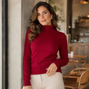 Suéter Feminino Cacharrel Gola Alta em Tricô Ferrazi