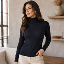 Suéter Feminino Cacharrel Gola Alta em Tricô Ferrazi