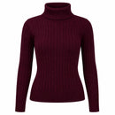 Suéter Feminino Gola Alta em Tricô Trançado para Inverno Ferrazi