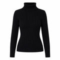 Suéter Feminino Gola Alta em Tricô Trançado para Inverno Ferrazi