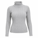 Suéter Feminino Gola Alta em Tricô Trançado para Inverno Ferrazi
