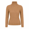 Suéter Feminino Gola Alta em Tricô Trançado para Inverno Ferrazi