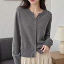 Suéter Feminino de Cashmere Tricô com Botões para Inverno Ferrazi