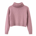 Suéter Feminino de Inverno em Tricô com Estampa Geométrica Ferrazi