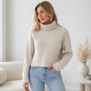 Suéter Feminino de Inverno em Tricô com Estampa Geométrica Ferrazi