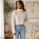 Suéter Feminino de Inverno em Tricô com Estampa Geométrica Ferrazi
