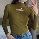 Suéter Feminino de Tricô Canelado com Gola Redonda para Inverno Ferrazi